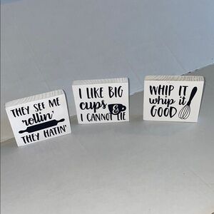 Kitchen Shelf Sitter Wood Sign for 3 tier tray